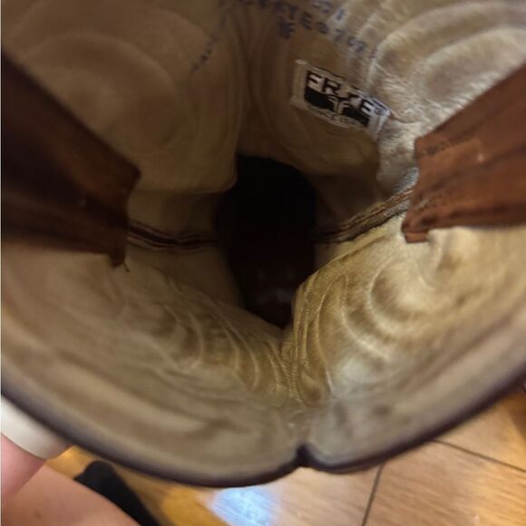 FRYE 7075 Genuine Leather Western Boots Acorn Women’s Size 6 - Picture 8 of 10